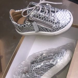 A toddler boys Giuseppe shoe